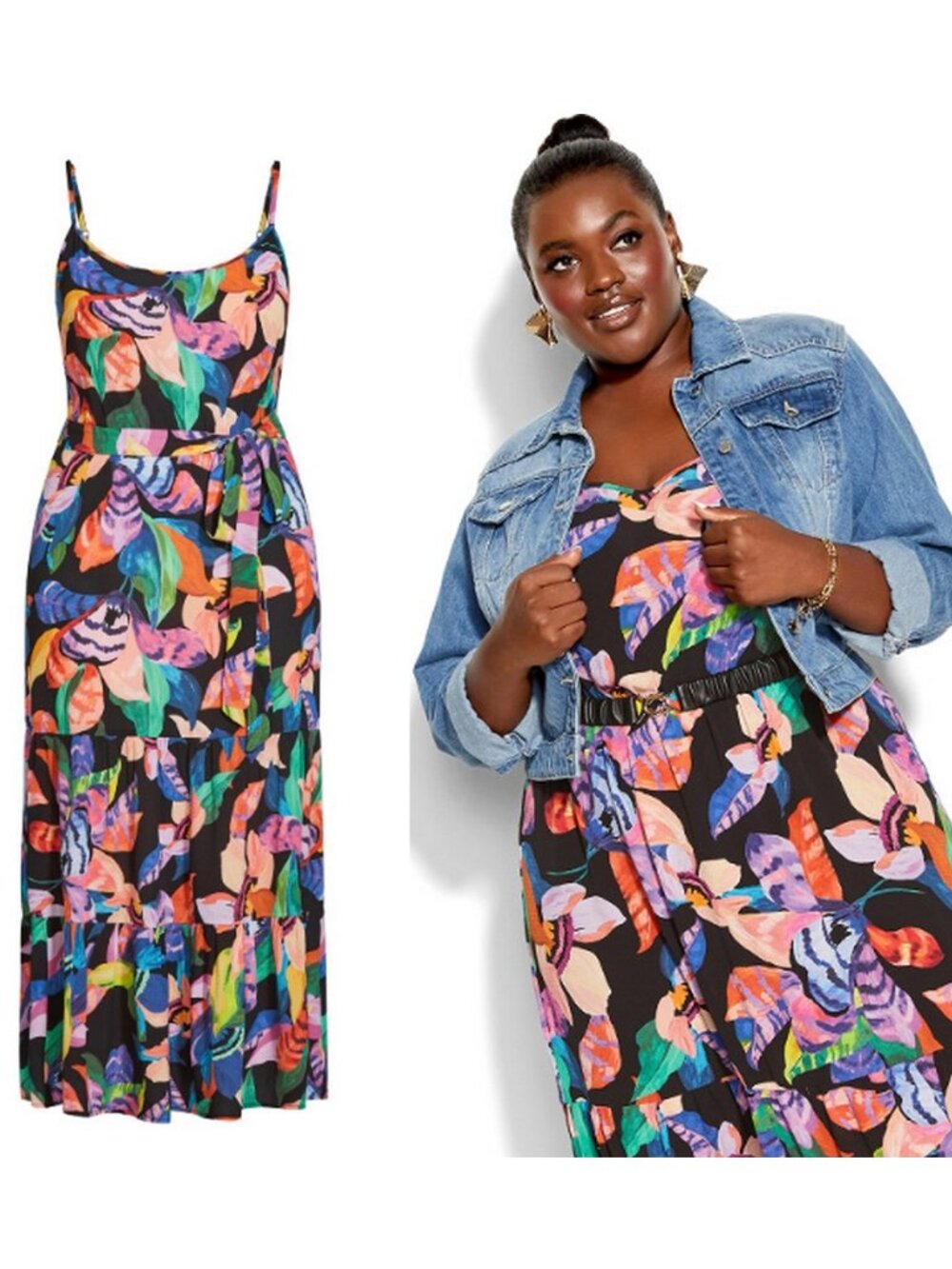 🌷 NEW City Chic Revival Floral Maxi Dress - 20 / L